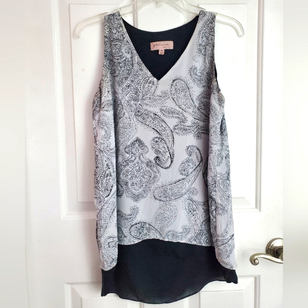 Black and white Paisley Dress Tank Top